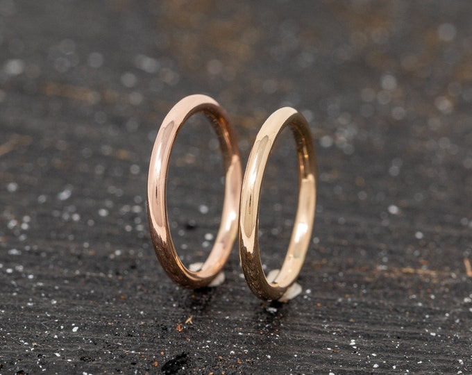 One SOLID 9ct Gold Ring|2MM Gold Wedding Ring|Gold Wedding Ring|Yellow Gold Wedding Band|Rose Gold Wedding Ring|Wedding Band|Unisex Ring