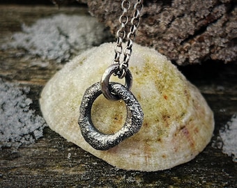 Integra I Pendant – Recycled Sterling Silver Organic Circle Necklace, One of a Kind Handmade Jewellery