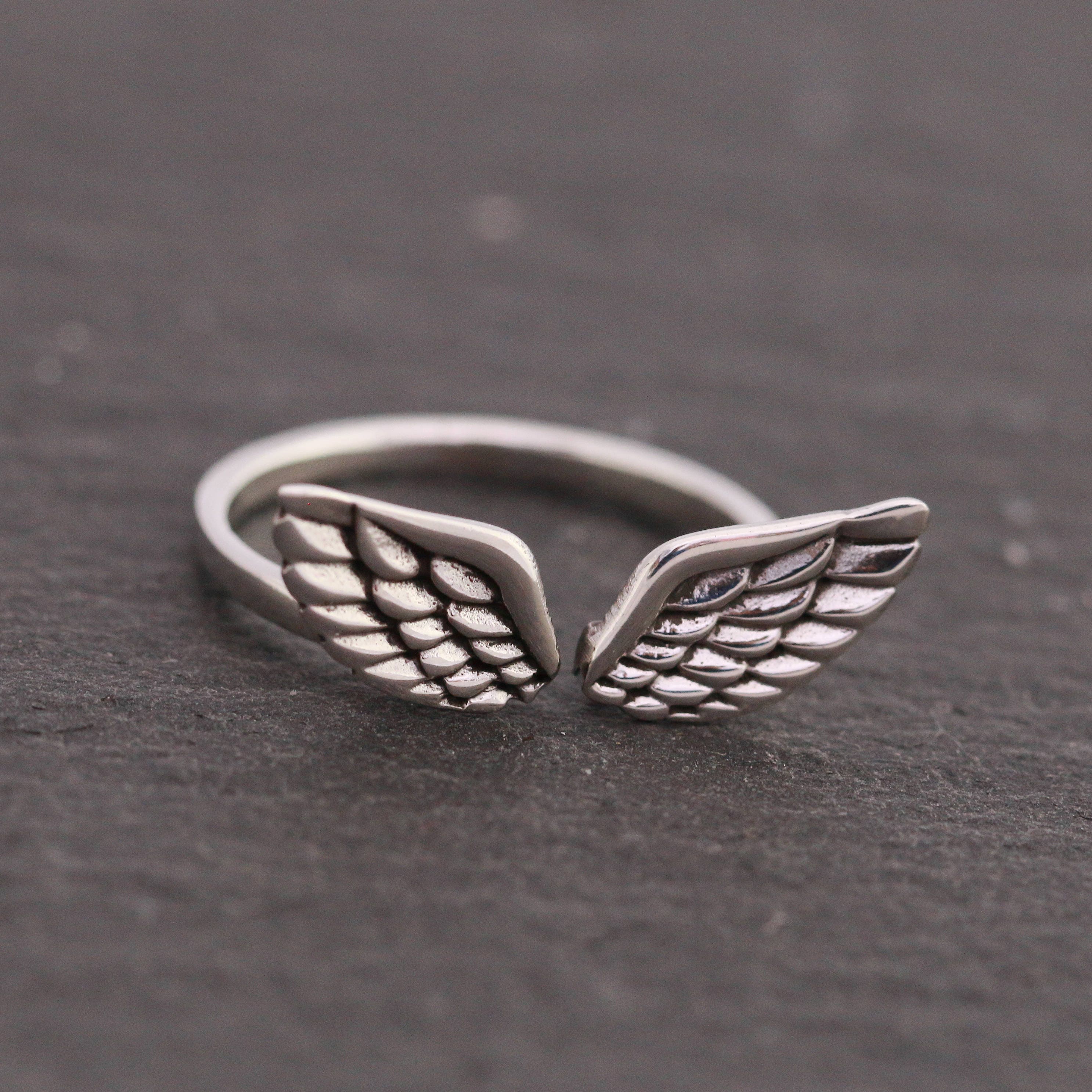 Sterling silver wing sale ring