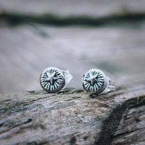 Sterling Silver Star and Rays Stud Earrings, Southwest, Silver Star Stud Earrings, Wishing Star Stud Earrings, Unisex Earrings, Gift for Her
