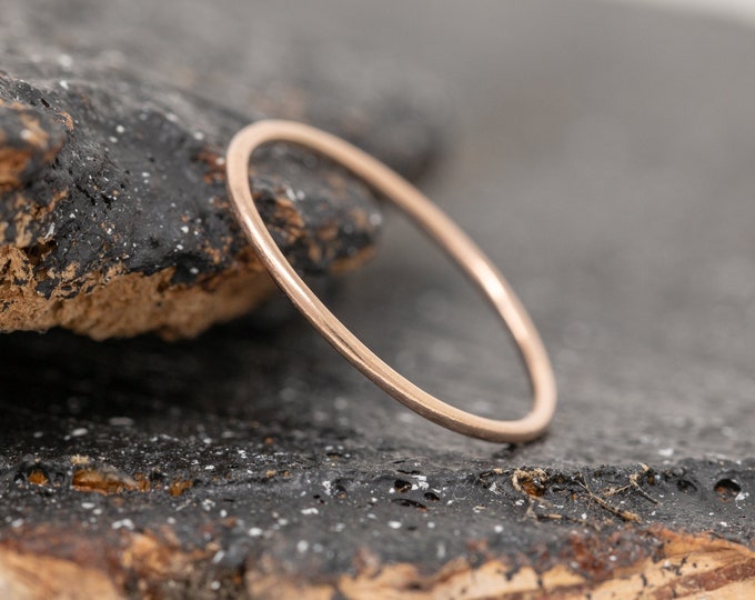 Completus Ring, 1mm Wide, Delicate, Gold Stacking Ring, Available in 9ct, 14ct, 18ct Gold, Petite Gold Wedding Ring, Gold Wedding Band