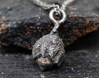 Canevaro Acorn Pendant Necklace, Solid Sterling Silver, Castello Canevaro Wedding Keepsake, Unique Acorn Jewelry, Rustic Nature Gift