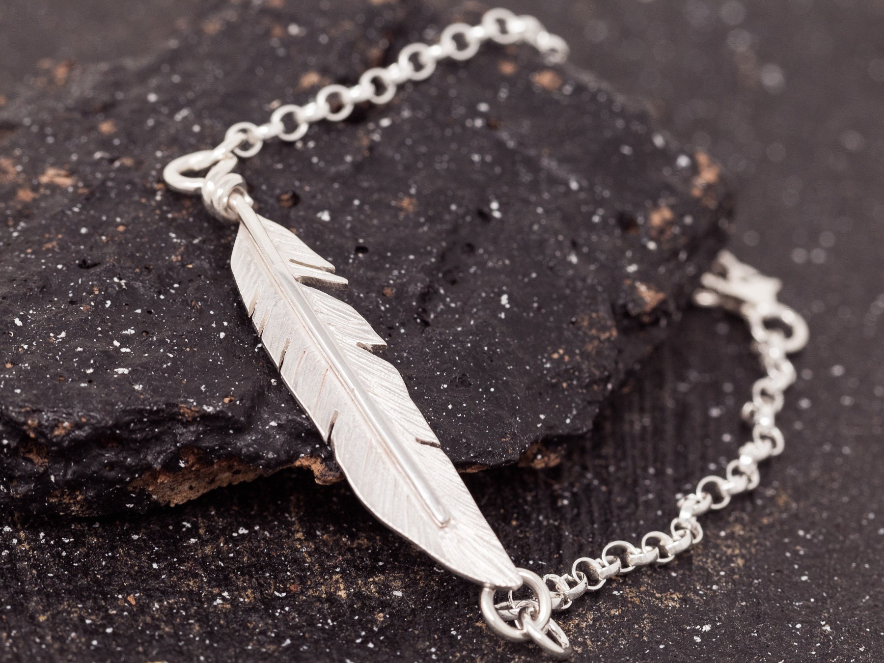 925 Sterling Silver Minimalist Carved Feather Design Bead Charm For  Bracelet Necklace DIY Crafts Jewelry Making Supplies