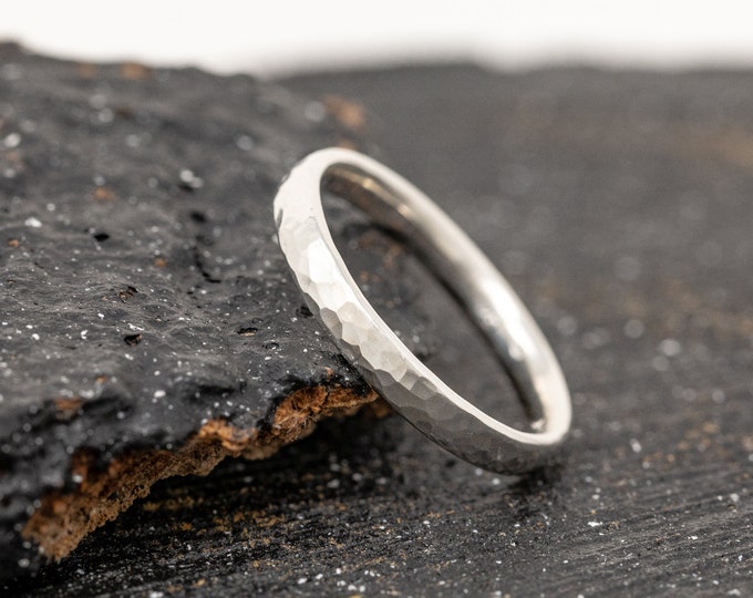 Sterling Silver Ring|Sterling Silver Dimpled Band|Sterling Silver Unisex Ring|Sterling Silver Textured Halo Ring|Gift for Him|Gift for Her