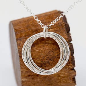Sterling Silver 5 Circles Necklace|Russian Ring Necklace|Sterling Silver Circles Necklace|50th Birthday Gift|Gift for Mother|Gift for Her