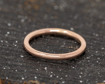 Completus Ring, 2mm Wide, in 9ct Rose Gold, Handmade Rose Gold Wedding Ring, Classic Wedding Ring, Stacking Ring, Made to Order,