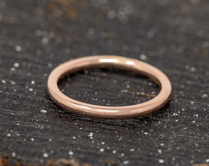 Completus Ring, 2mm Wide, in 9ct Rose Gold, Handmade Rose Gold Wedding Ring, Classic Wedding Ring, Stacking Ring, Made to Order,