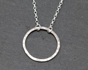 Sterling Silver Circle Necklace|Sterling Silver Infinity Circle Necklace|Open Circle Necklace|Silver Minimalist Necklace|Gift for Her