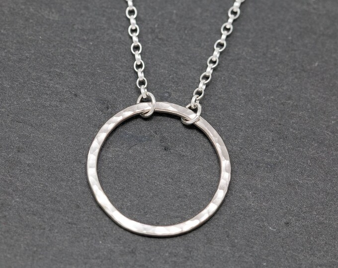 Sterling Silver Circle Necklace|Sterling Silver Infinity Circle Necklace|Open Circle Necklace|Silver Minimalist Necklace|Gift for Her