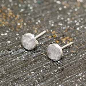 Sterling Silver Moon Stud Earrings|Sterling Silver Full Moon Earrings|Pebble Earrings|Dot Earrings|Silver Moon Earrings|Full Moon Earrings|