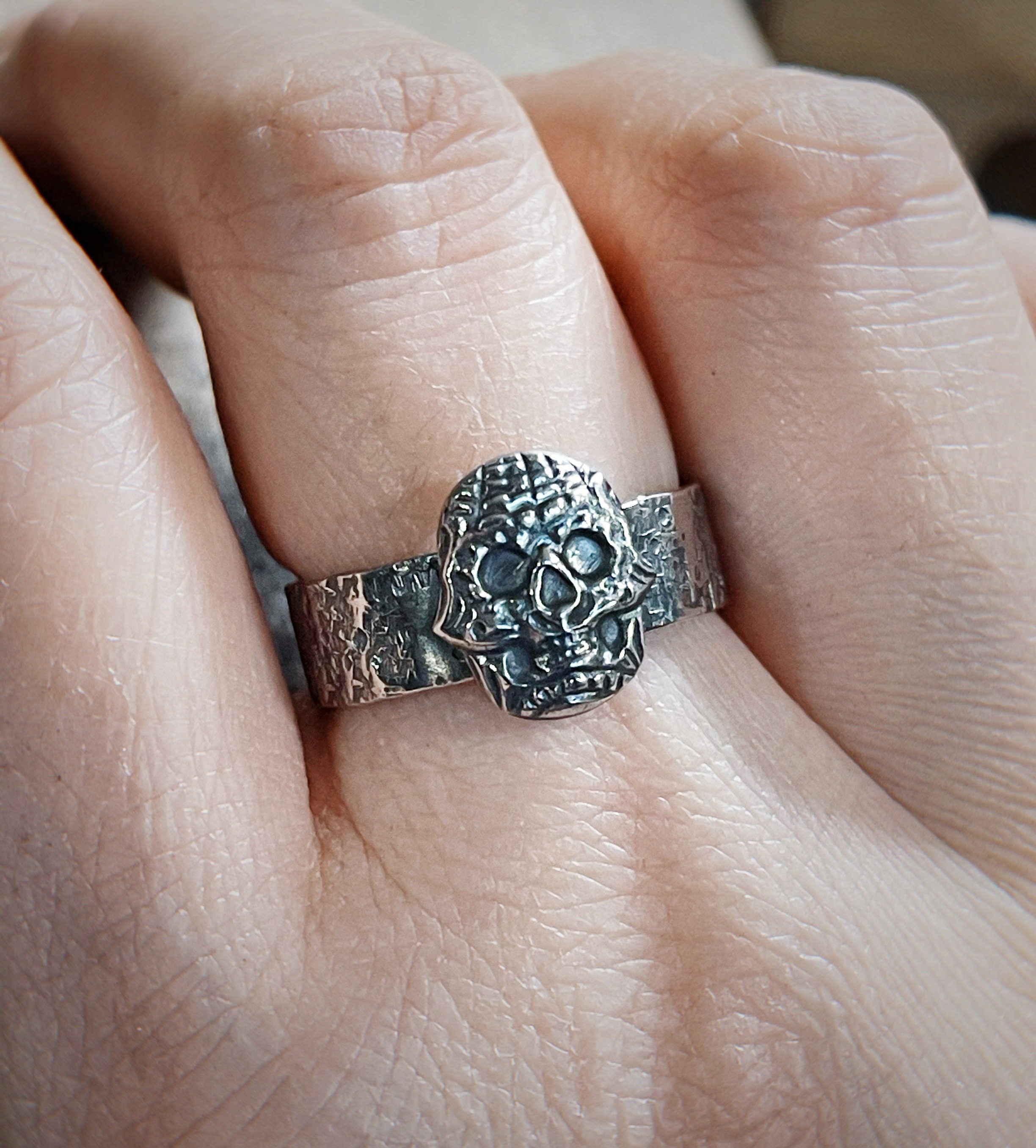 Sterling Silver Vines Skull Ring – Badass Jewelry