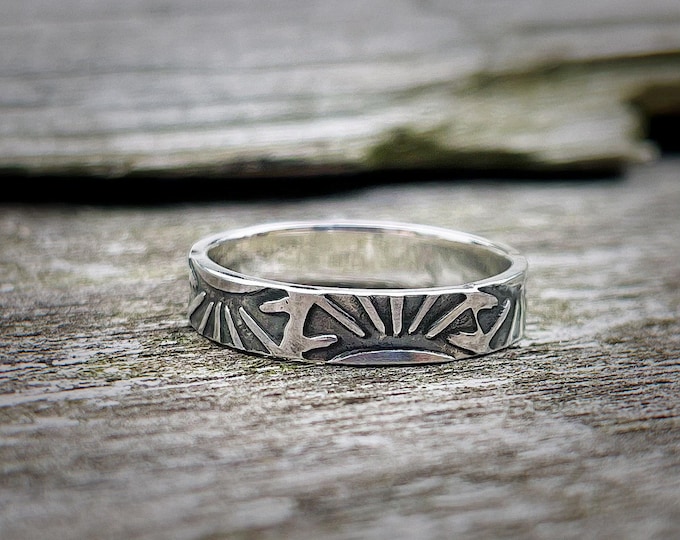 Sterling Silver Navajo Ring, Hand Stamped Ring Band, Handmade Ring, Unisex Ring, Rustic Ring, Stamped Ring, Mens Ring, Thumb Ring, Wide Ring