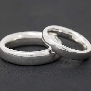 Completus Ring Set the Grande Version, Sterling Silver, 4mm and 6mm Wide, Chunky Silver Ring Set, Simple, Minimalist, Classic