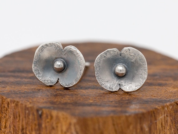 Sterling Silver Poppy Earringspoppy Earringspoppy Stud