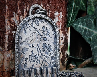 Handmade Raven Pendant Necklace, in Solid Sterling Silver, View from the Window, Raven Necklace, Talisman Necklace, Mystique Jewelry, Unisex