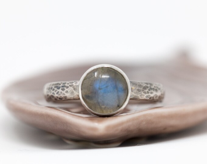 Sterling Silver n Labradorite Ring| Labradorite Ring|Gemstone Ring|Labradorite Cabochon Ring|Natural Gem Ring|Gift for Her|Gift for Mother