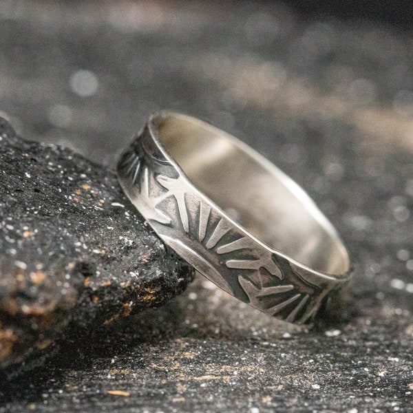 Sterling Silver Navajo Ring, Hand Stamped Ring Band, Handmade Ring, Unisex Ring, Rustic Ring, Stamped Ring, Mens Ring, Thumb Ring, Wide Ring