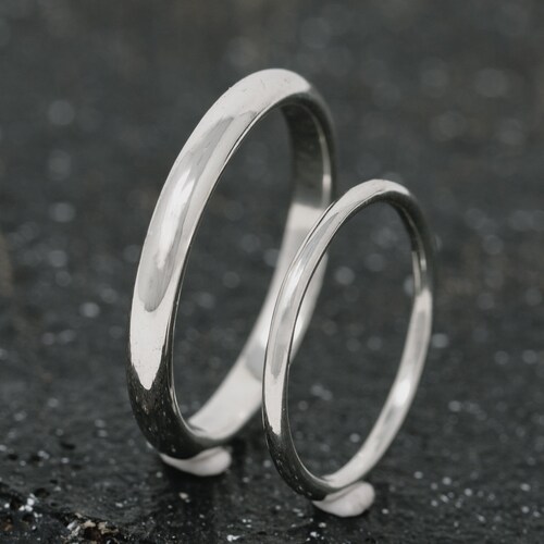3mm & 1.5mm Solid 9ct White Gold Wedding Ring Setwhite Gold Etsy UK
