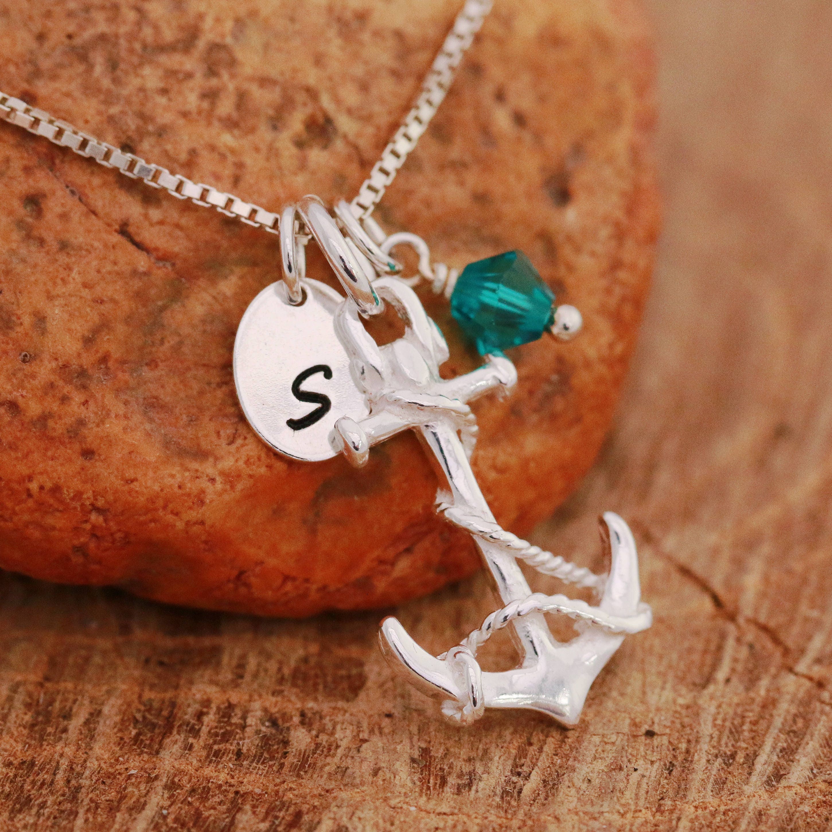 Sterling Silver Anchor Necklace, Silver Anchor Necklace, Silver