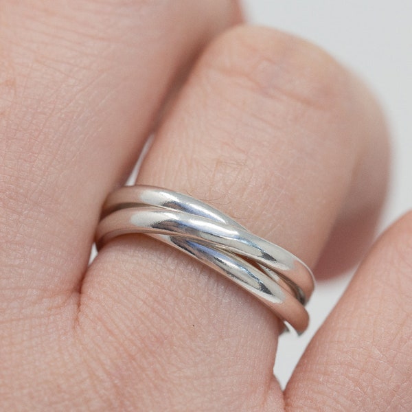 Sterling Silver Russian Wedding Ring|Sterling Silver Russian Wedding Band|Silver Trinity Ring|Silver Russian Wedding Band|Gift for Her