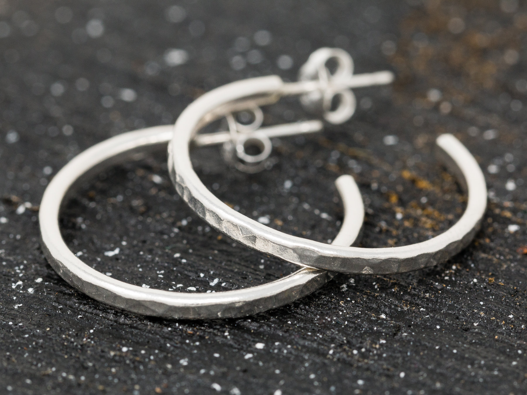 Sterling Silver Loop EarringsSterling Silver Textured EarringsLoop