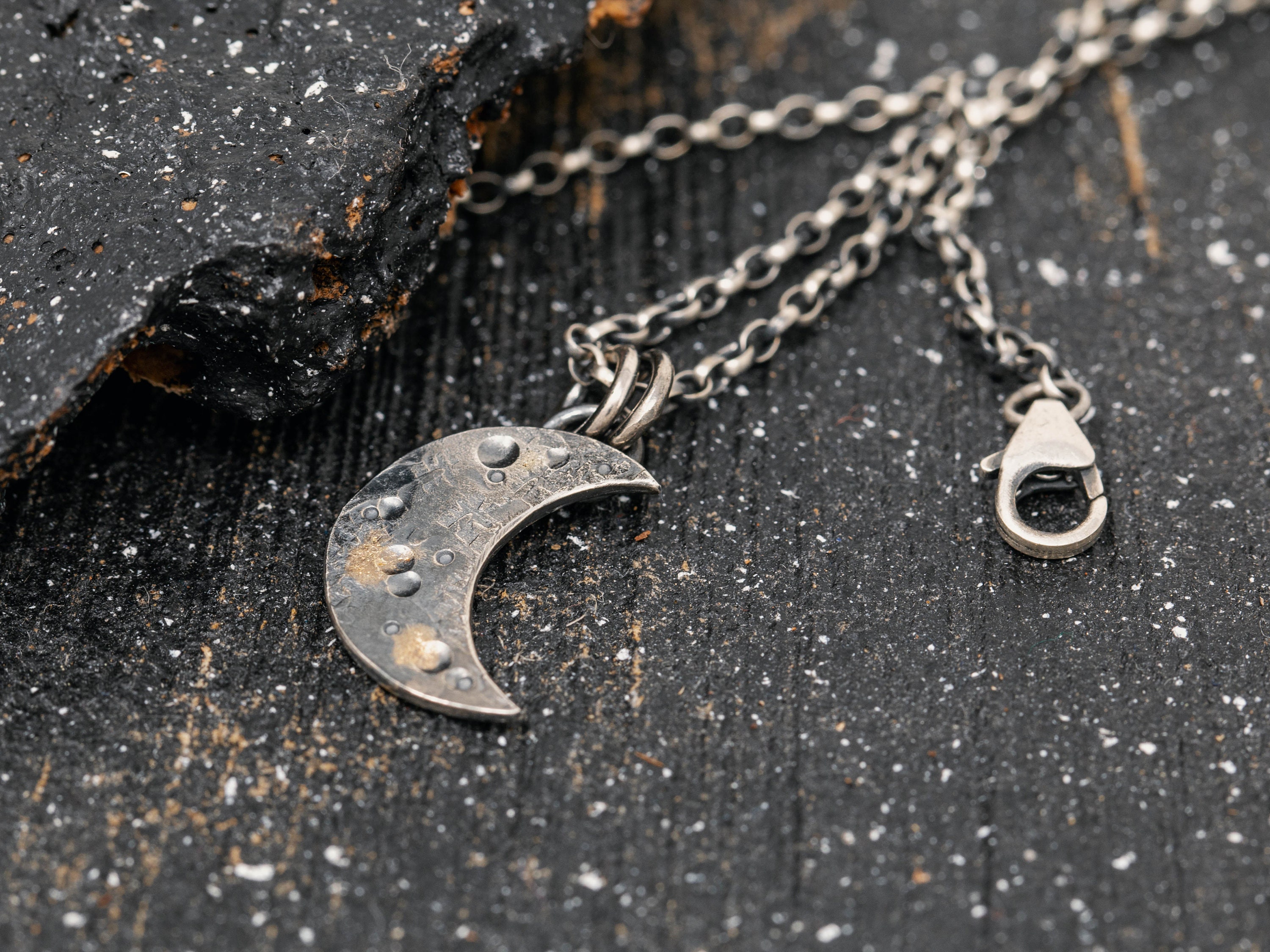 Sterling silver shop moon necklace