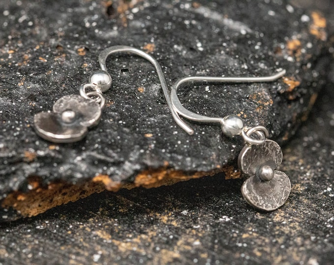 Sterling Silver Poppy Earrings, Poppy Earrings, Remembrance Poppy Earrings, Poppy Drop Earrings, Poppy Flower Earrings, Gift for Her