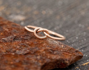 Nodatus Ring, in 9ct Rose Gold, Gold Love Knot Ring, Promise Ring, Wedding Ring, Inifinty Knot Ring, Unconvensional Wedding Ring