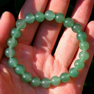Green aventurine crystal stretch bracelet, 8mm green aventurine stone beaded bracelet, crystal bracelet for luck, crystals for money,
