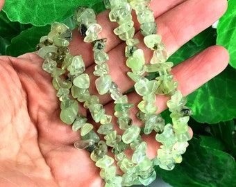 Prehnite Crystal Chip Bracelet: Healing Gemstone Stretch Bracelet