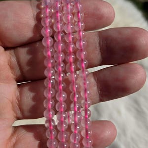 Rose quartz dainty crystal stretch bracelet, 4mm pink rose quartz stone beaded bracelet, unisex jewelry, small thin rose quartz bracelet