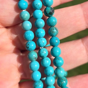 Chinese turquoise crystal stretch bracelet, 6mm Chinese turquoise stone beaded bracelet, turquoise bracelet, Chinese hubei turquoise, teal