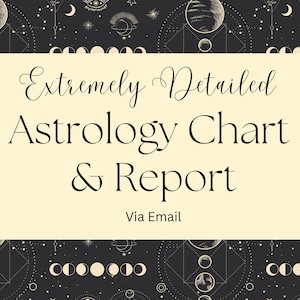Mapa natal astrológico detalhado, sol, lua, relatório do signo ascendente por e-mail e mensagem de texto, leitura psíquica do zodíaco em profundidade, presente altamente avaliado no mesmo dia