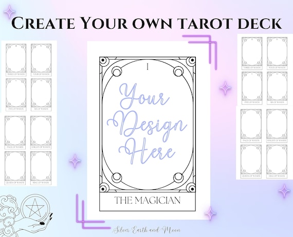 DIY Tarot Card Deck Template: Printable Black & Purple Design (PDF)