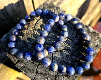 Sodalite crystal stretch bracelet, 8mm sodalite stone beaded bracelet, sodalite jewelry for psychic development, spirit communication, peace