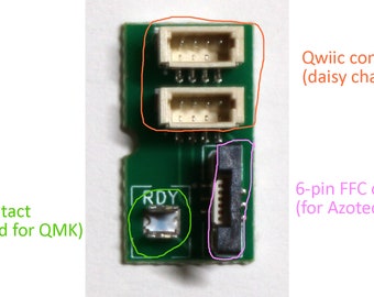 Qwiic-to-FFC adapter kit for Azoteq TPS43/65 after Dec 2022, with overlay for TPS43/65