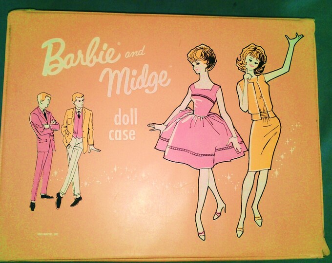 Vintage Barbie and Midge 1963 Doll Case in Pink, Ken, Bubblecut - Etsy
