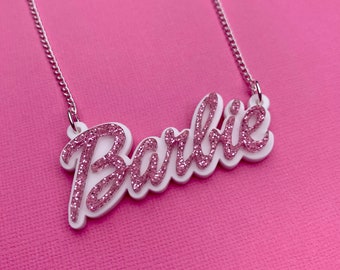 pink barbie necklace