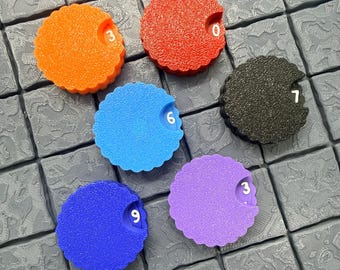 Contador de daño para juegos de rol de mesa: puntos de magia, PV, vida, daño, turno.