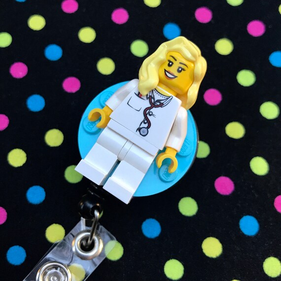 Blonde Hair Nurse Doctor Girl Minifigure Id Holder Badge Etsy