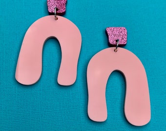 Pink U Earrings