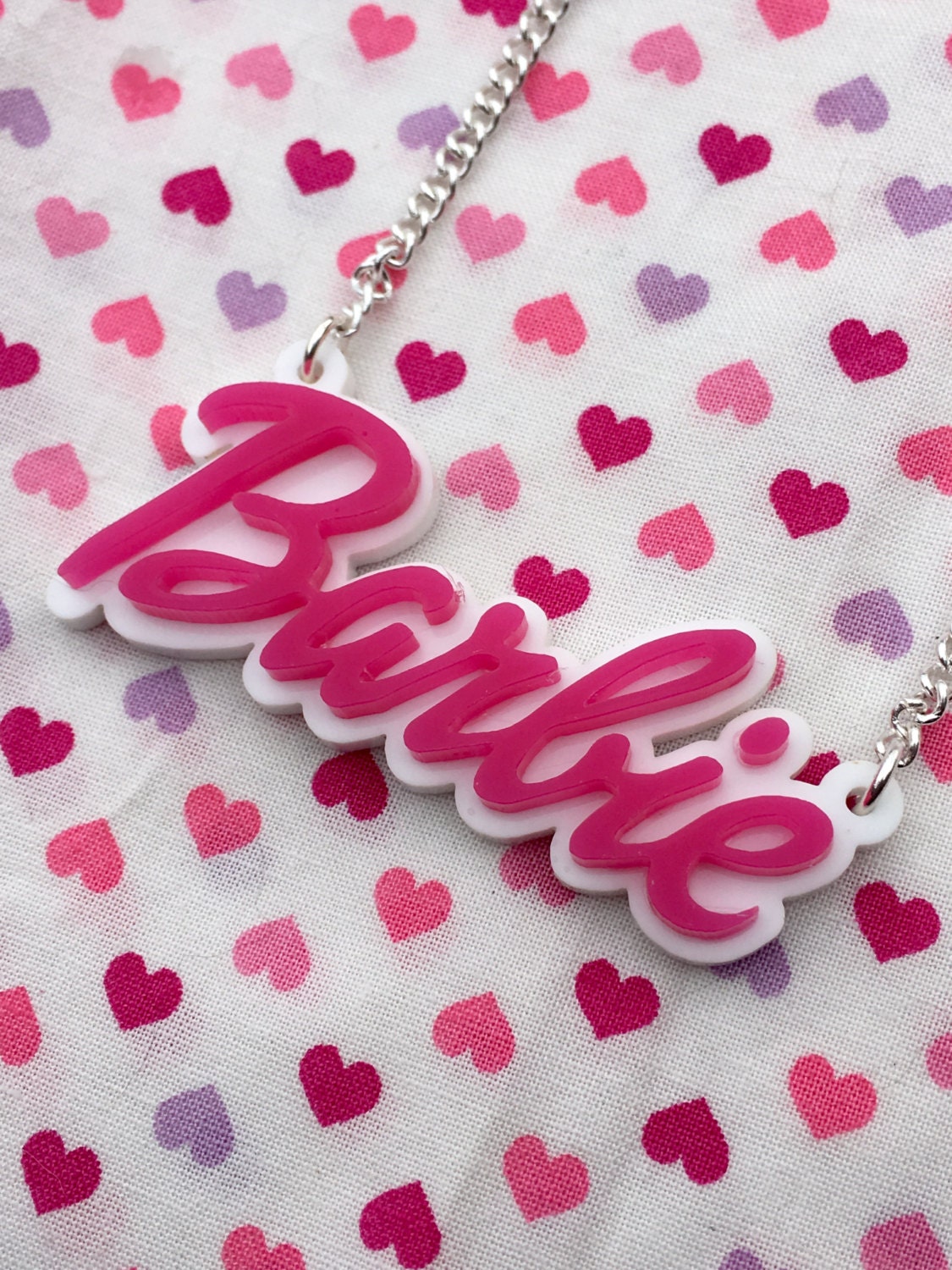 Pink Barbie Acrylic Necklace | Etsy