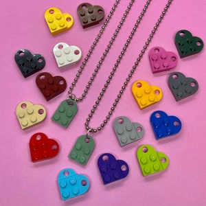 Love Heart Friendship Necklaces- Set of 2 Necklaces...Handmade using LEGO® parts