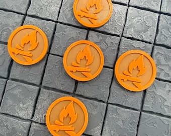 Fichas de fuego para juegos de rol de mesa