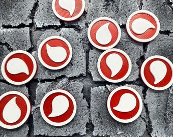 Blood Token Markers for RPG Table Top Games