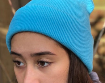 Original cuffed beanie hat turn up winter beenie festival club 42 colours brand new