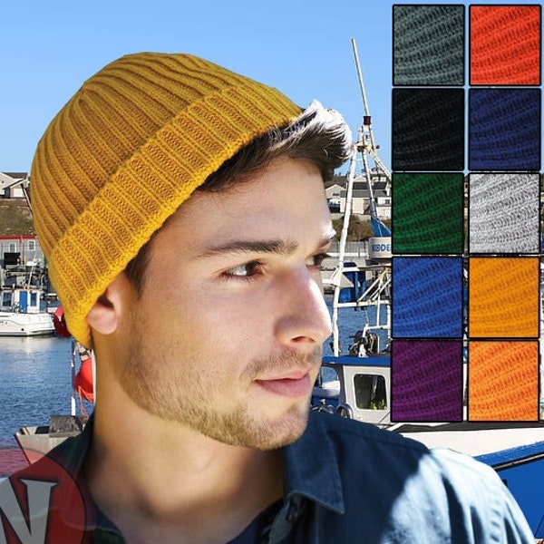 Docker trawler beanie hat 10 colours turn up acrylic fisherman's beenie