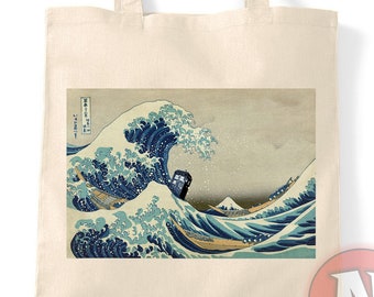 The great wave off Kanagawa Tardis tote bag reusable shopping bag environmentally friendly