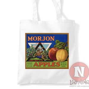 Morjon Marke Äpfel Einkaufstasche Vintage Obst Verpackung Label wiederverwendbare Einkaufstasche umweltfreundlich