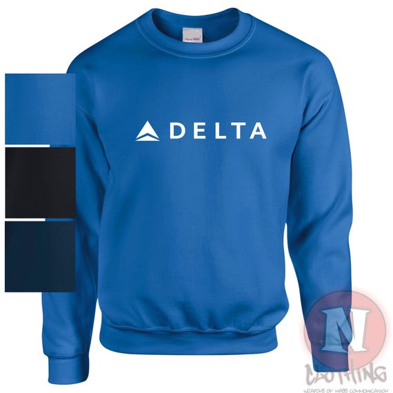 Delta Airlines Sweatshirt USA Aircraft Airport Travel Adult
